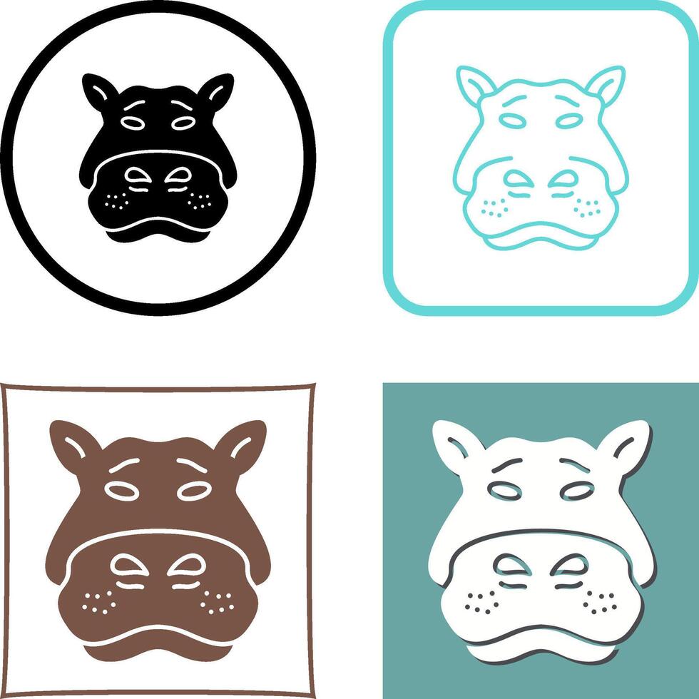 Hippo Icon Design vector