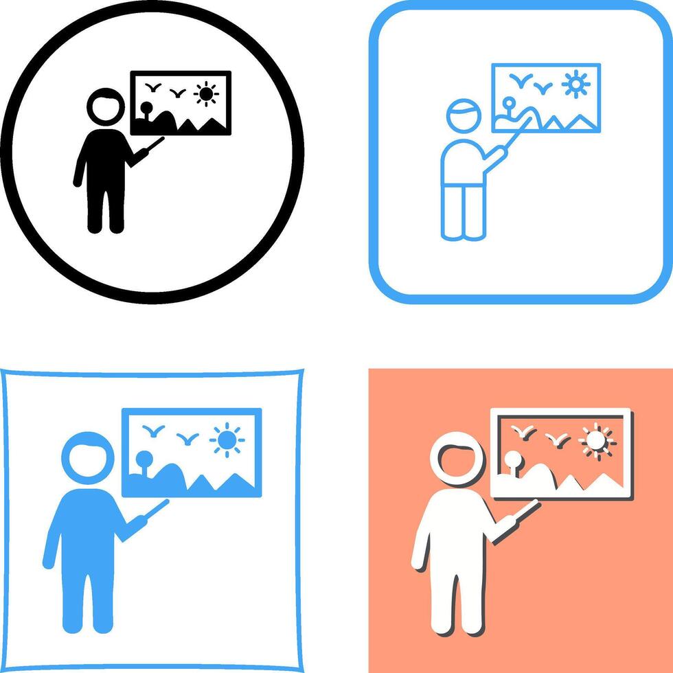 Art Museum Guide Icon Design vector