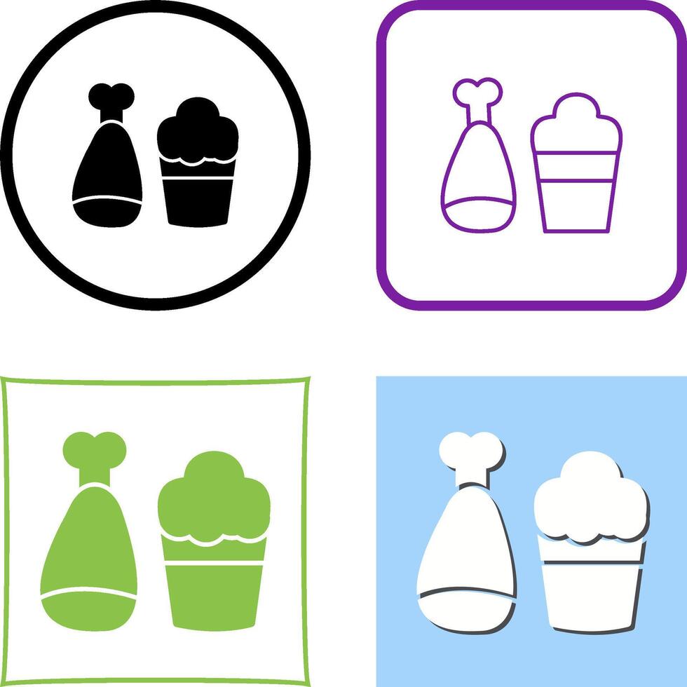 Food and Beer Icon Design vector