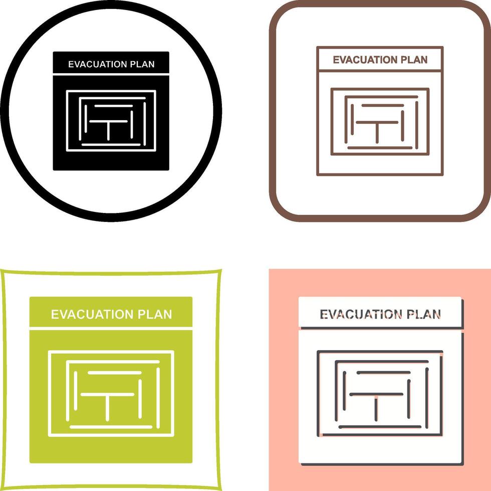 Evacuation Plan Icon Design vector