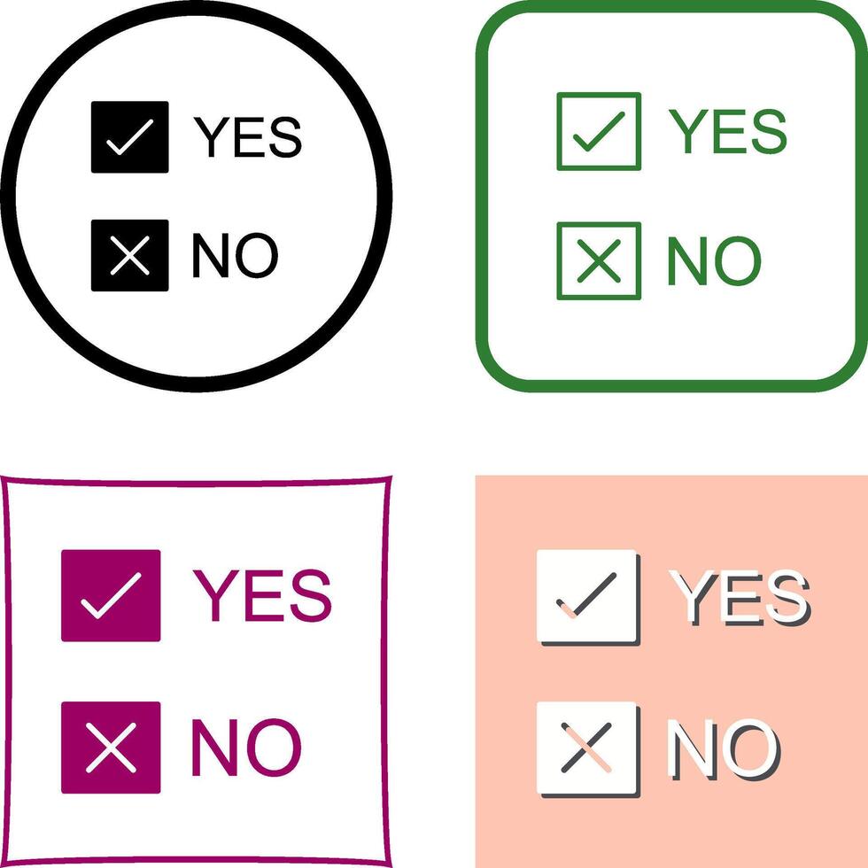 Yes No Option Icon Design vector