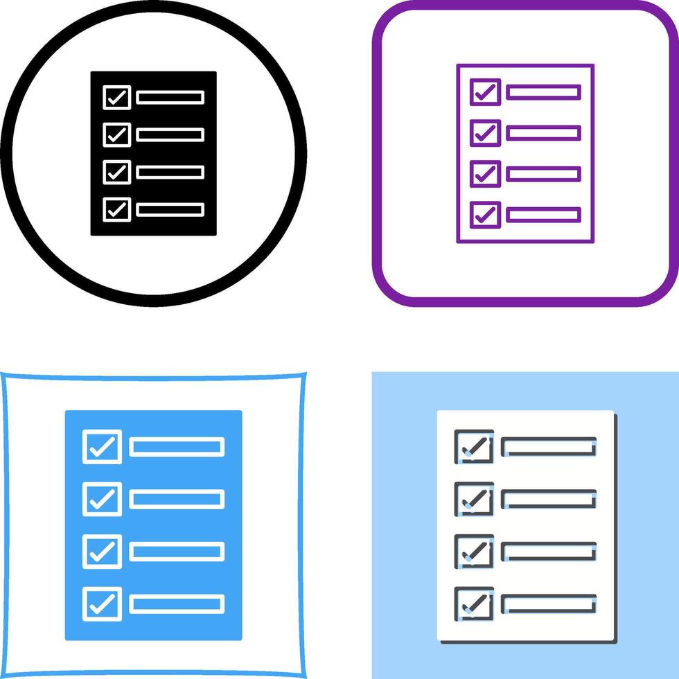 Filling Ballot Paper Icon Design vector