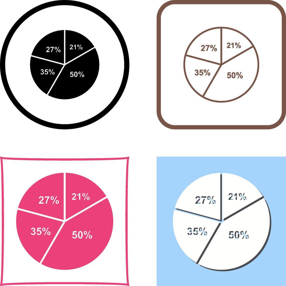 Pie Chart Icon Design vector