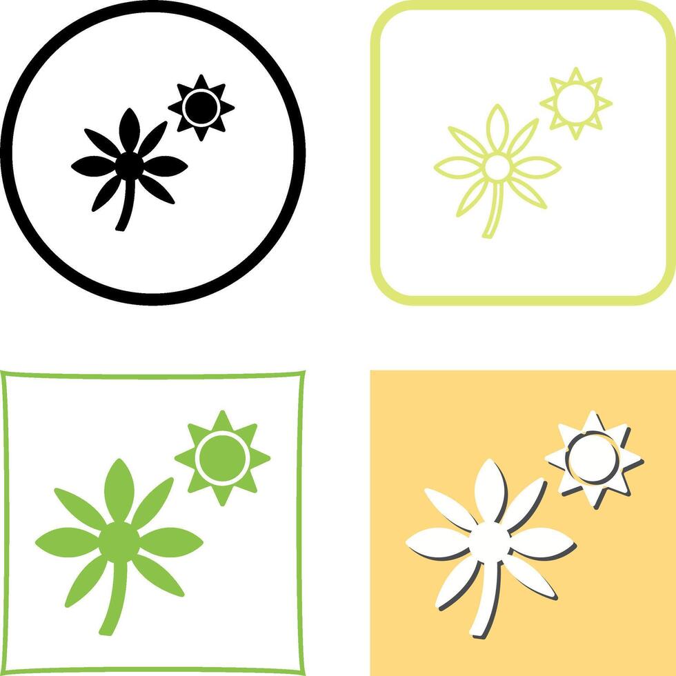 Flower in sunlight Icon Design vector