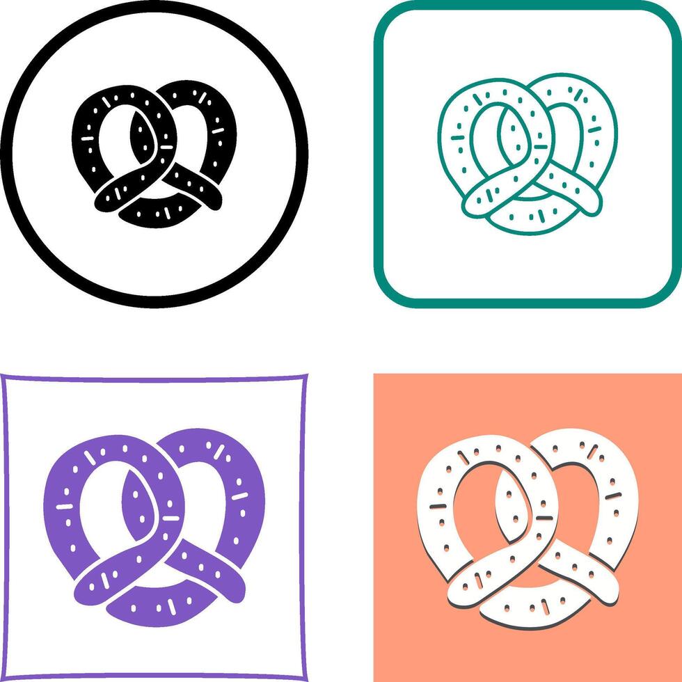 Pretzel Icon Design vector