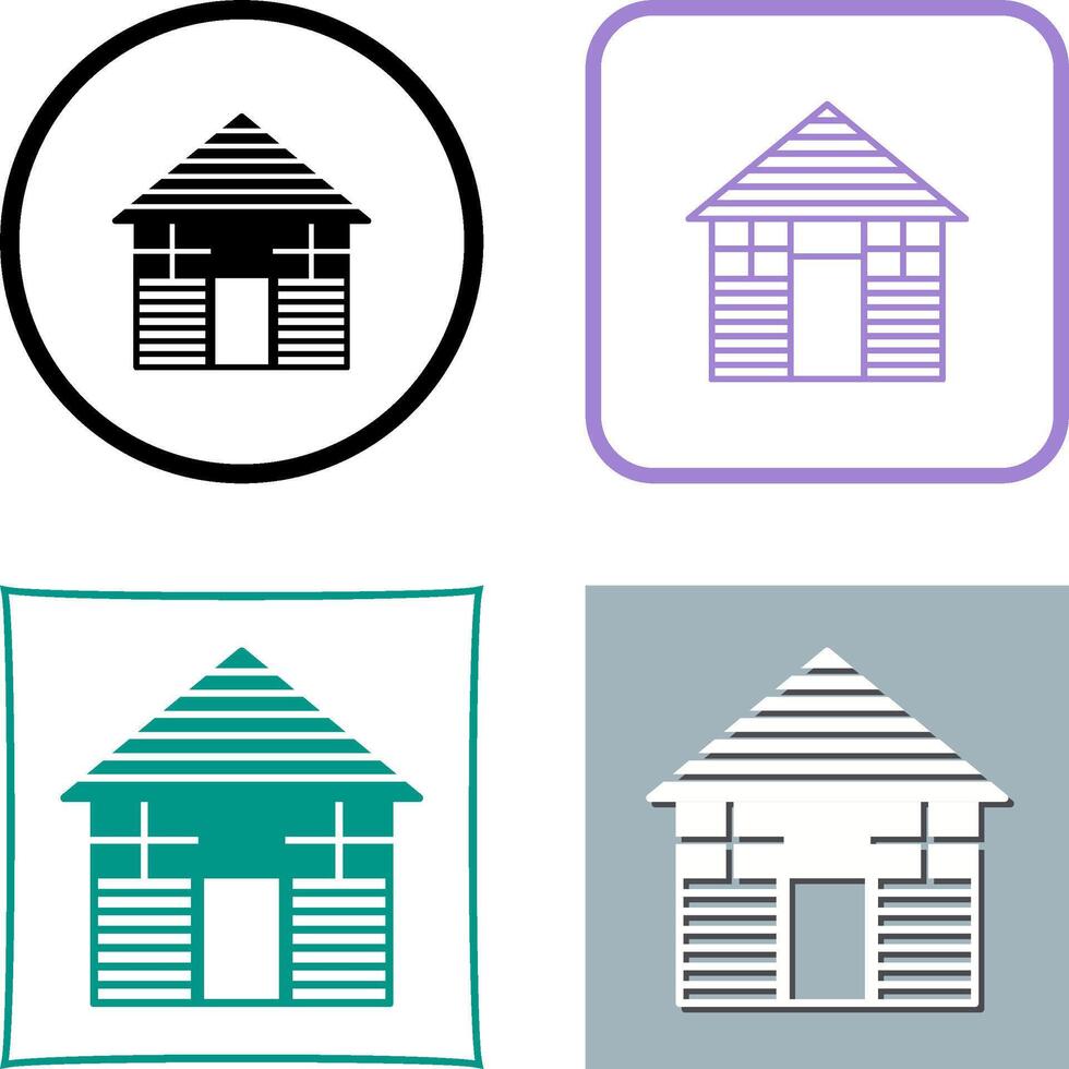 Wood Cabin Icon Design vector