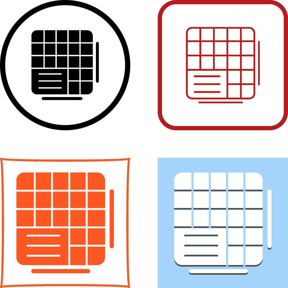 Table Data Icon Design vector