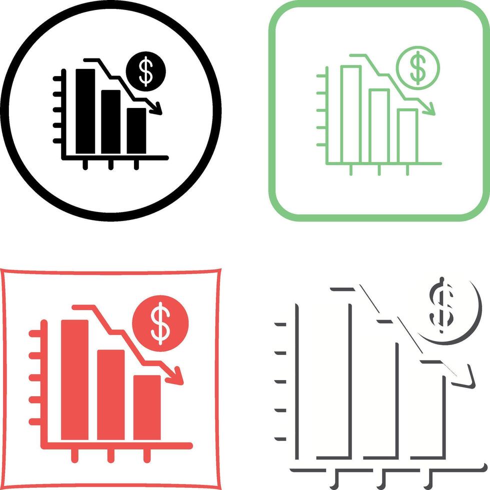 Chart Down Icon Design vector