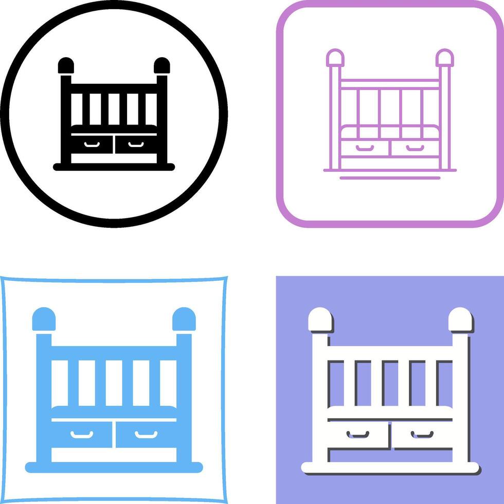 Baby Crib Icon Design vector
