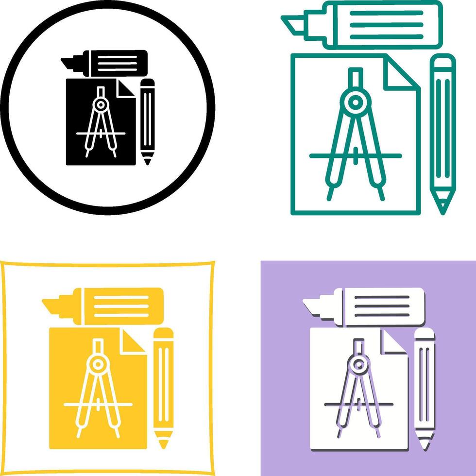 Study Tools Icon Design vector