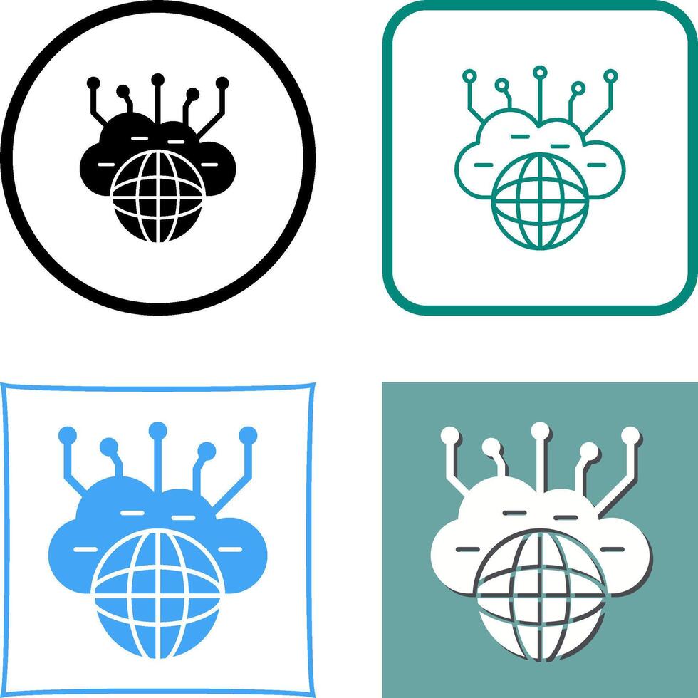 Computing Cloud Icon Design vector