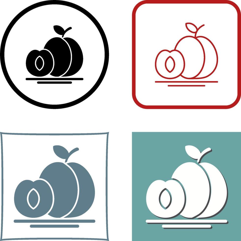 Apricot Icon Design vector