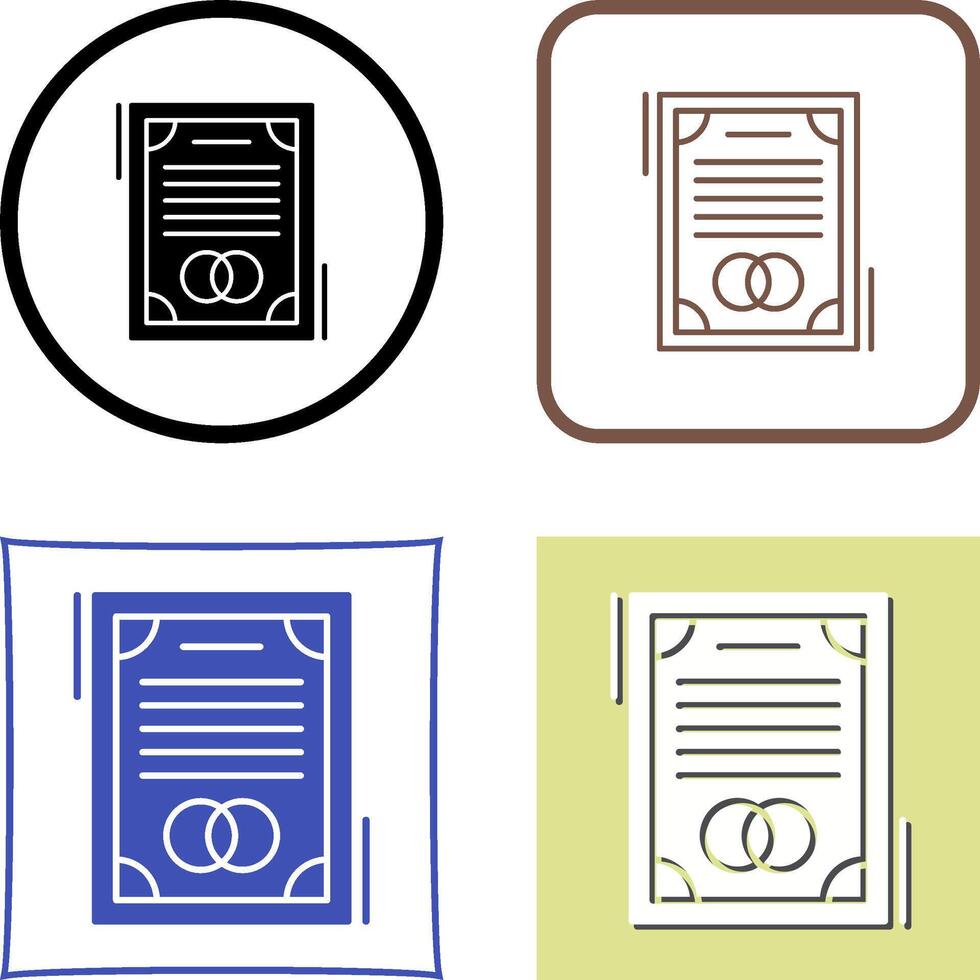 Wedding Contract Icon Design vector