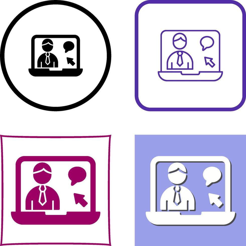 Online Interview Icon Design vector