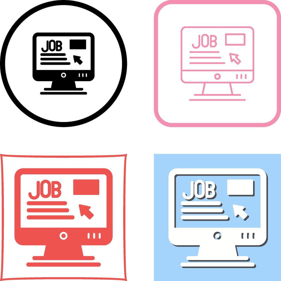 Online Job Icon Design vector