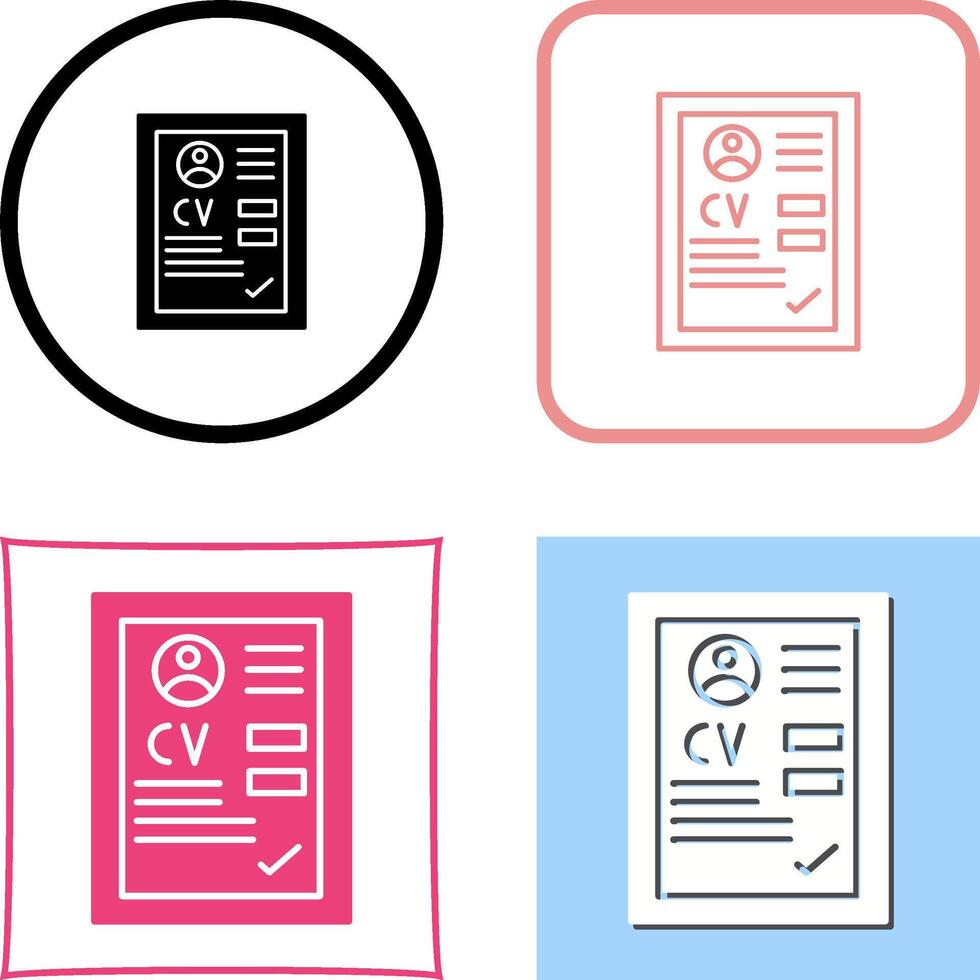CV Icon Design vector