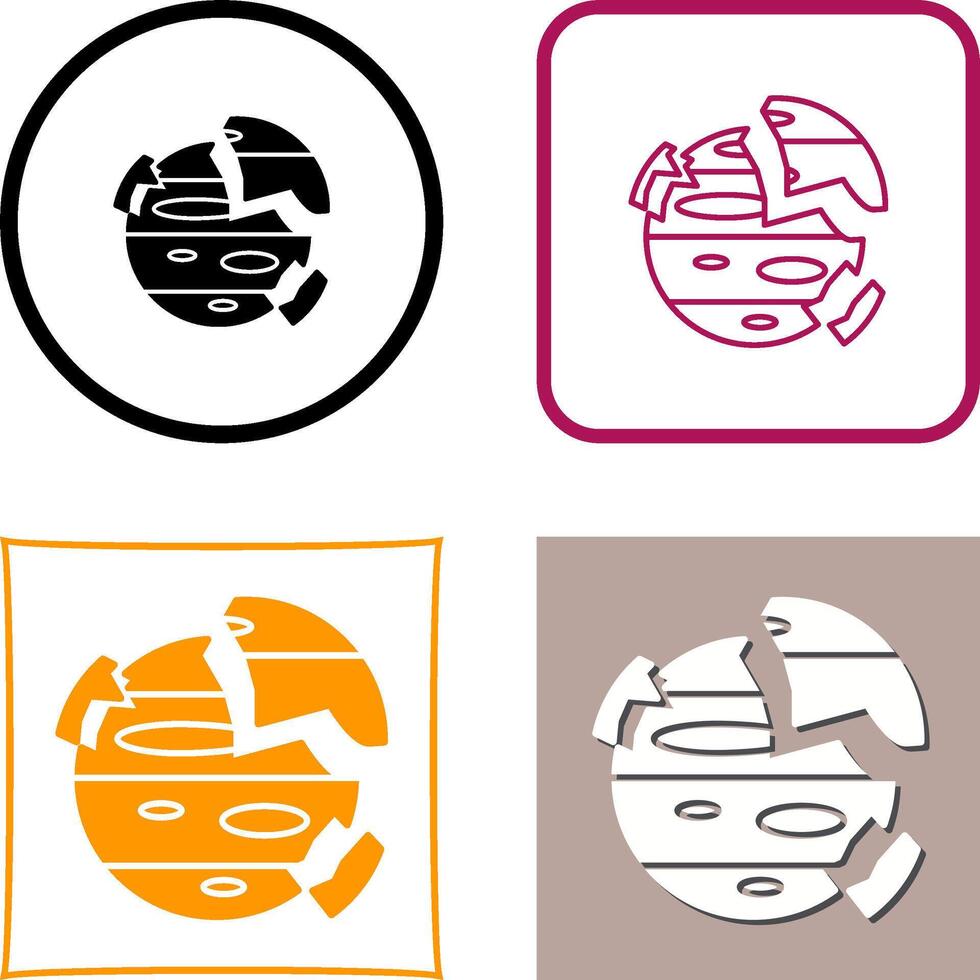 Destroyed Icon Design vector