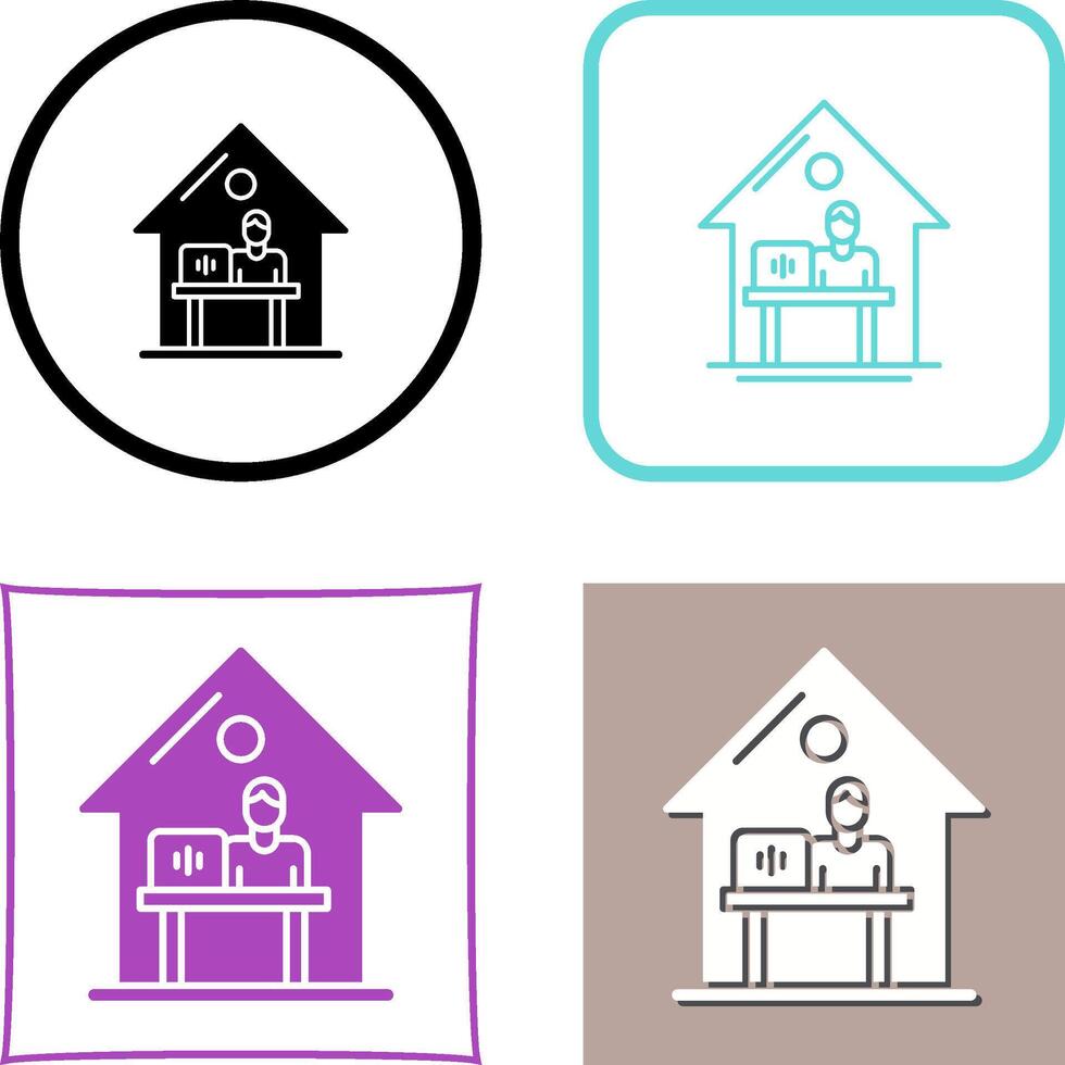 Work At Home Icon Design vector