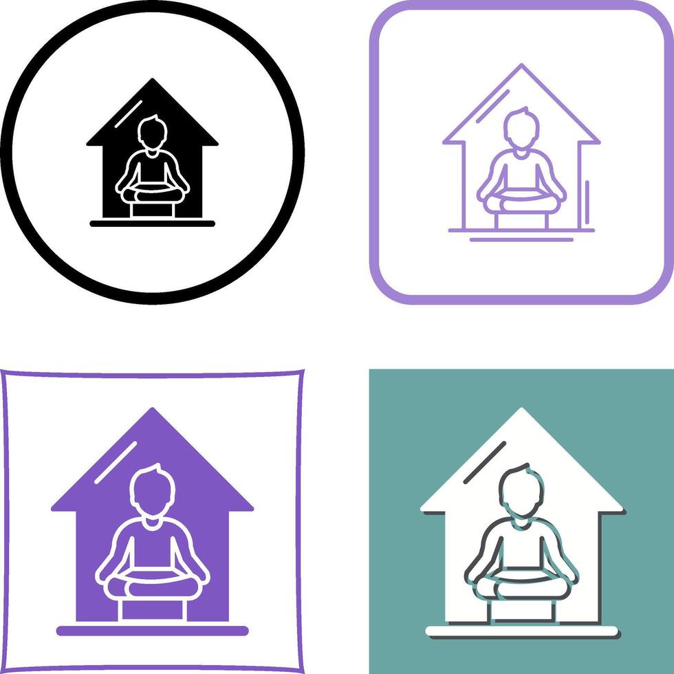 Yoga At home Icon Design vector