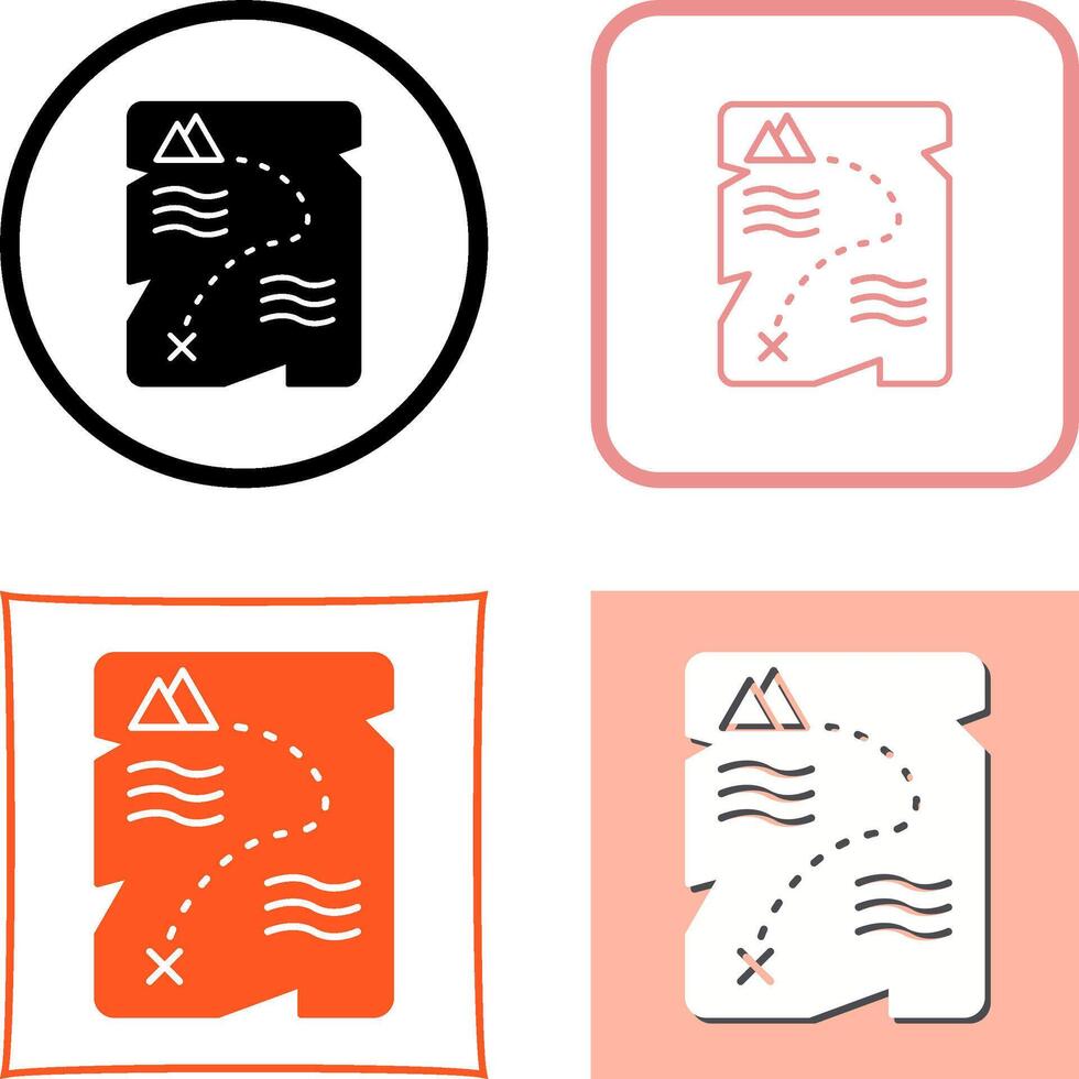 Treasure Map Icon Design vector