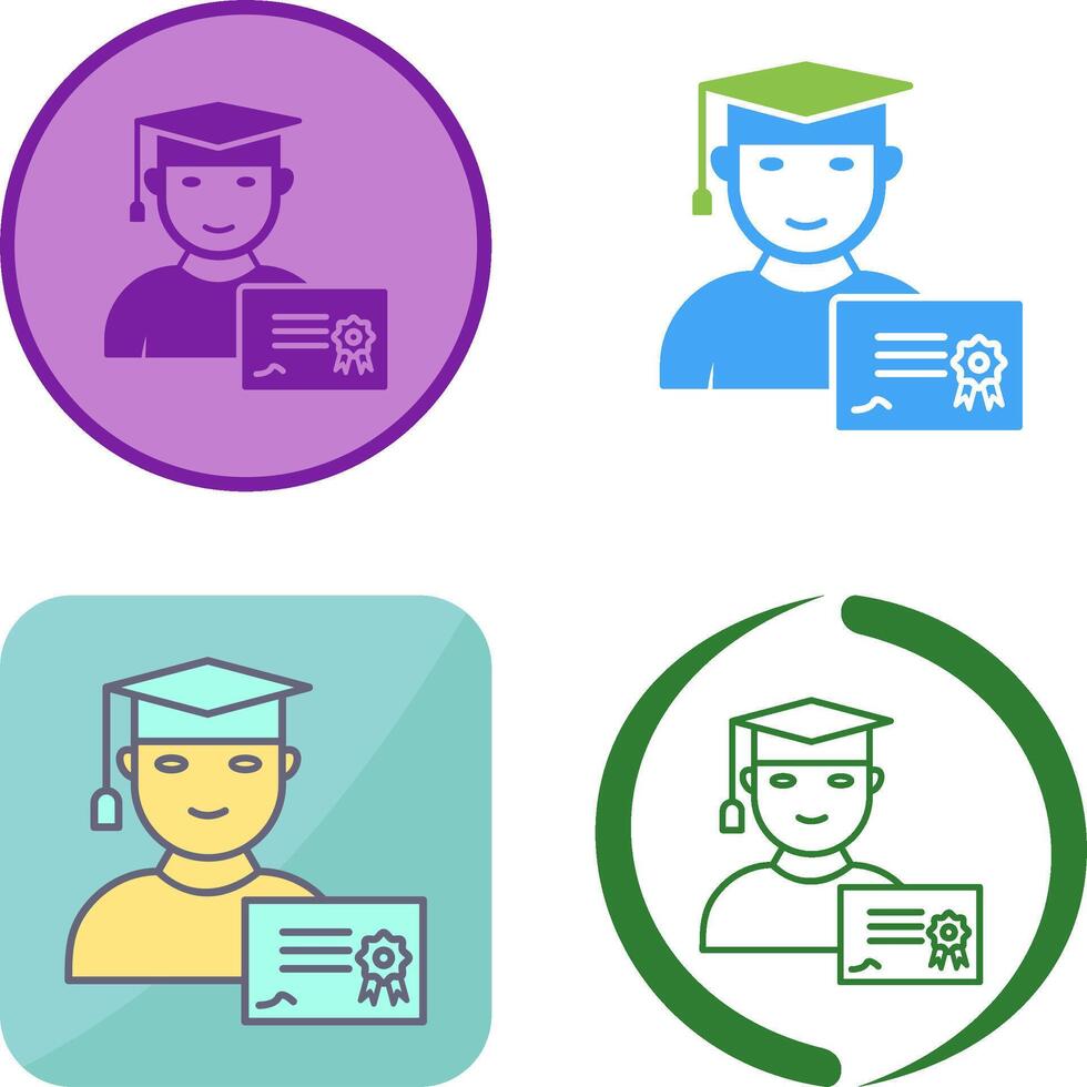 Unique Receiving Diploma Icon Design vector