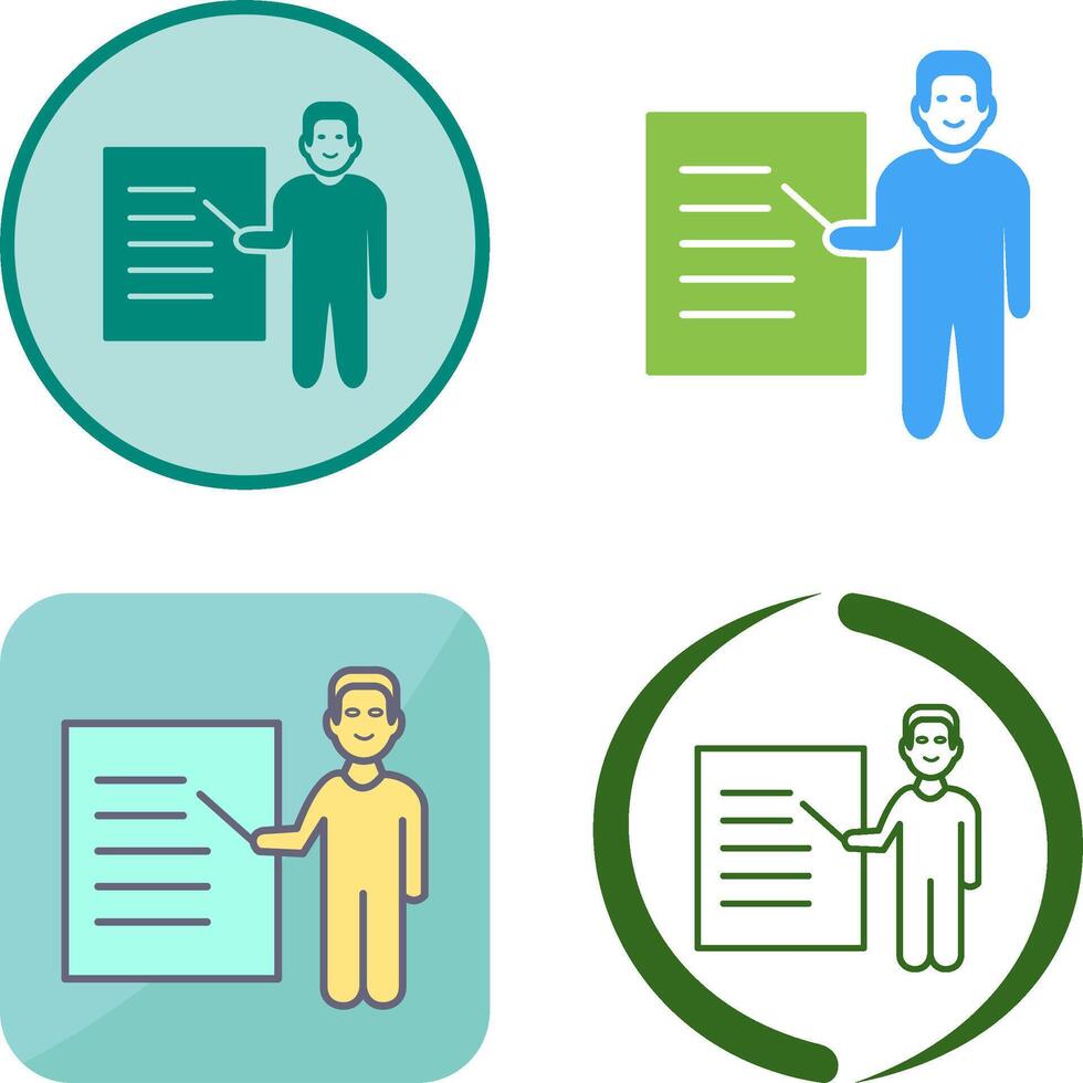 Unique Male Presenter Icon Design vector
