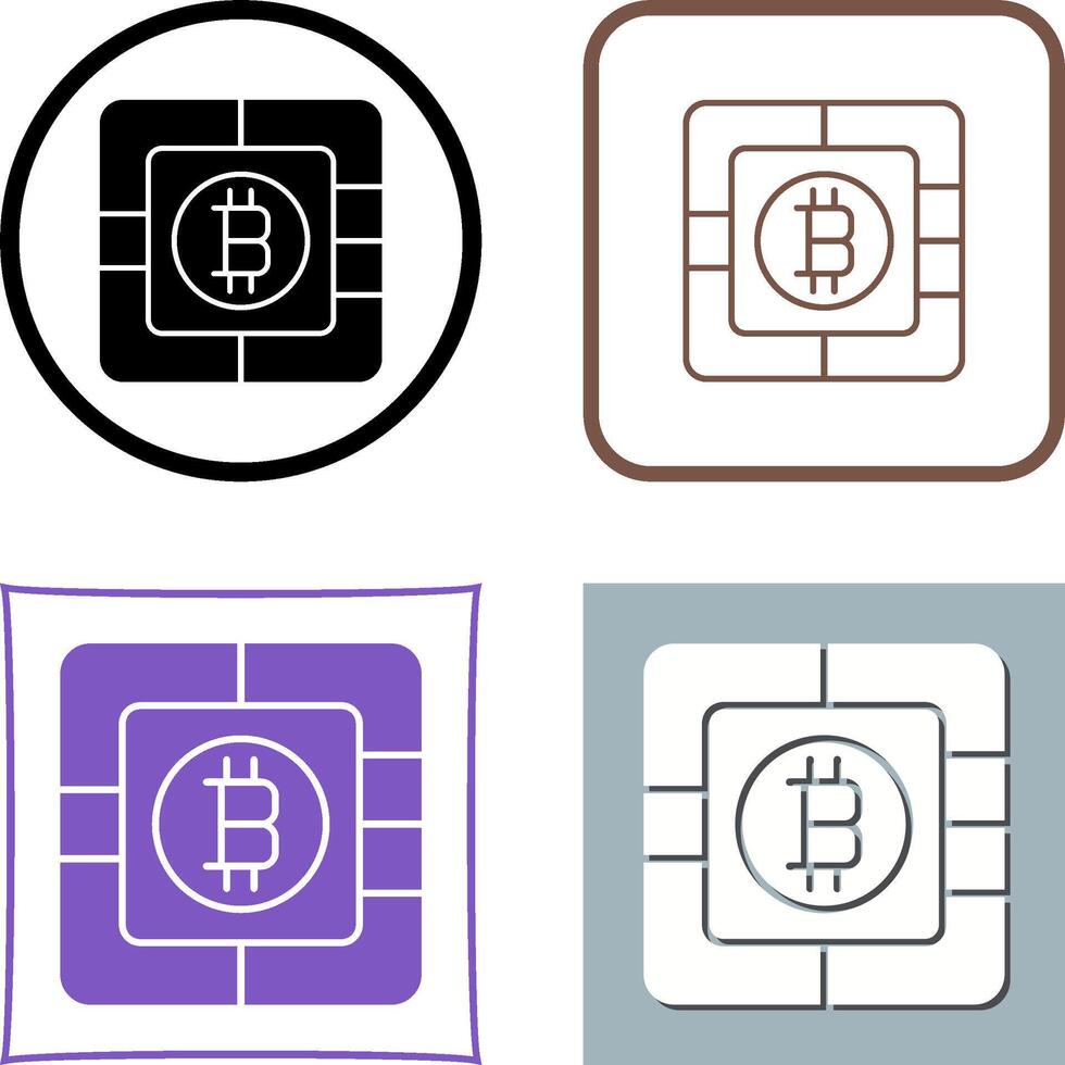 Bitcoin Chip Icon Design vector