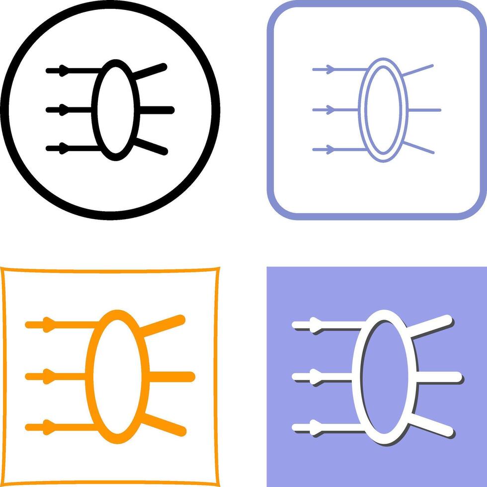 Refraction Icon Design vector