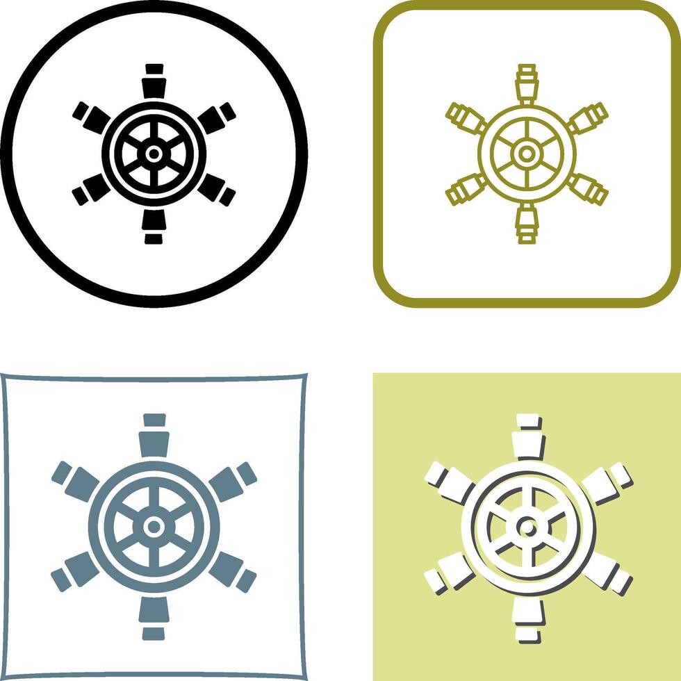 Ship Wheel Icon Design vector