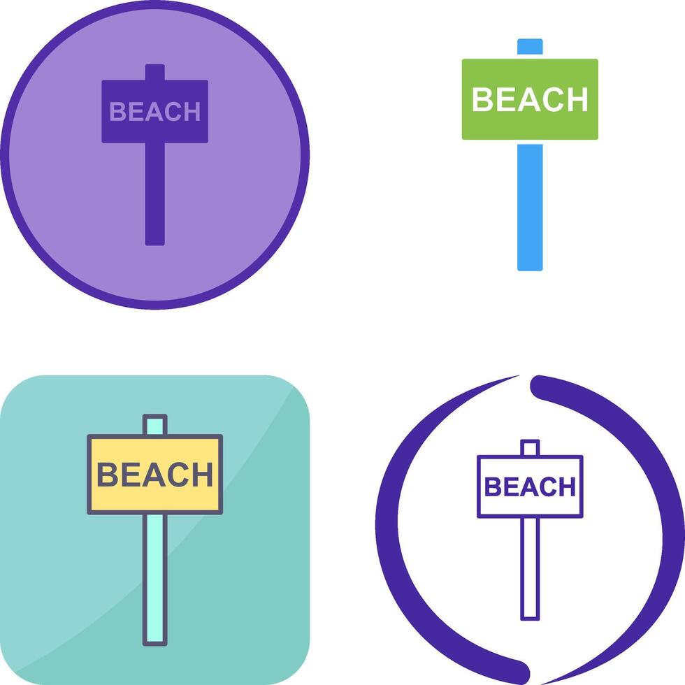 Beach Sign Icon Design vector