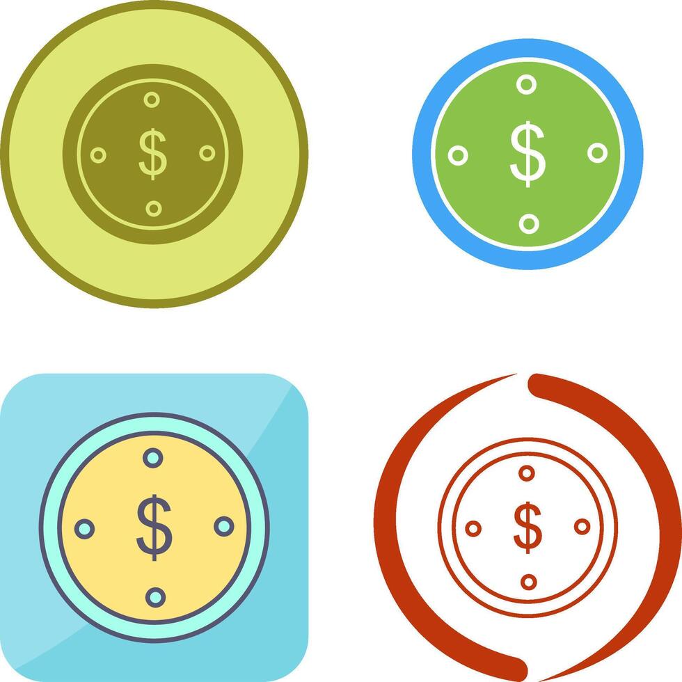 Dollar Coin Icon Design vector