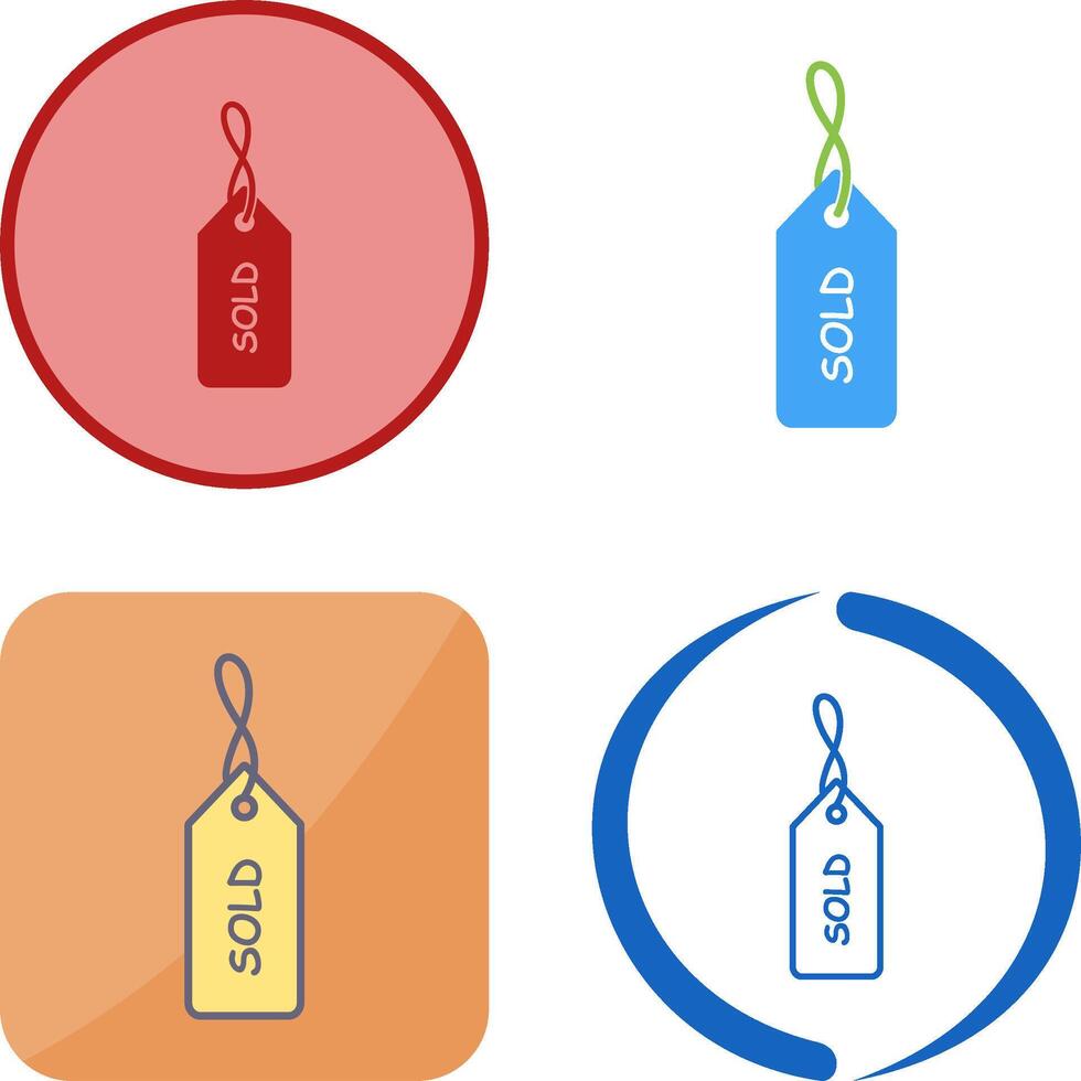 Unique Sold Tag Icon Design vector