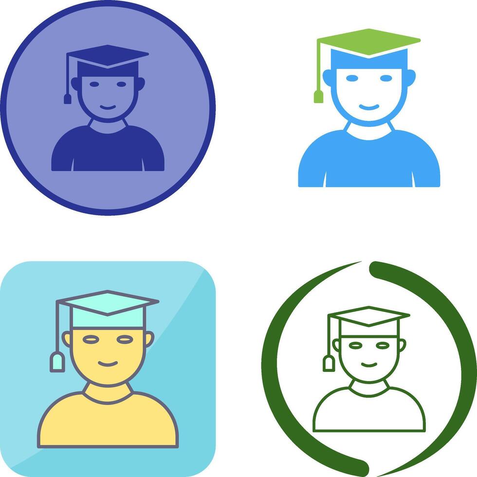 Unique Male Graduate Icon Design vector