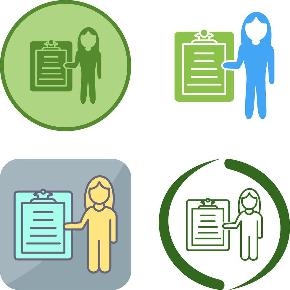 Unique Female Presenter Icon Design vector