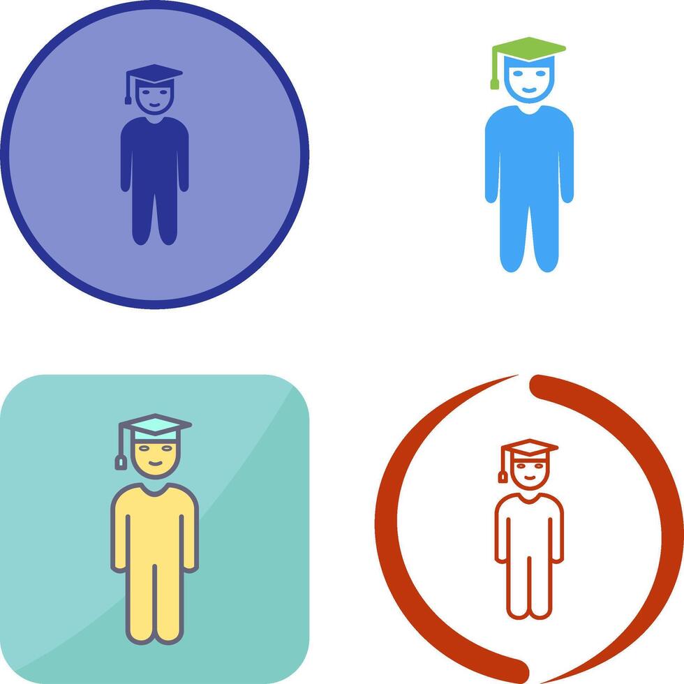 Unique Student Standing Icon Design vector