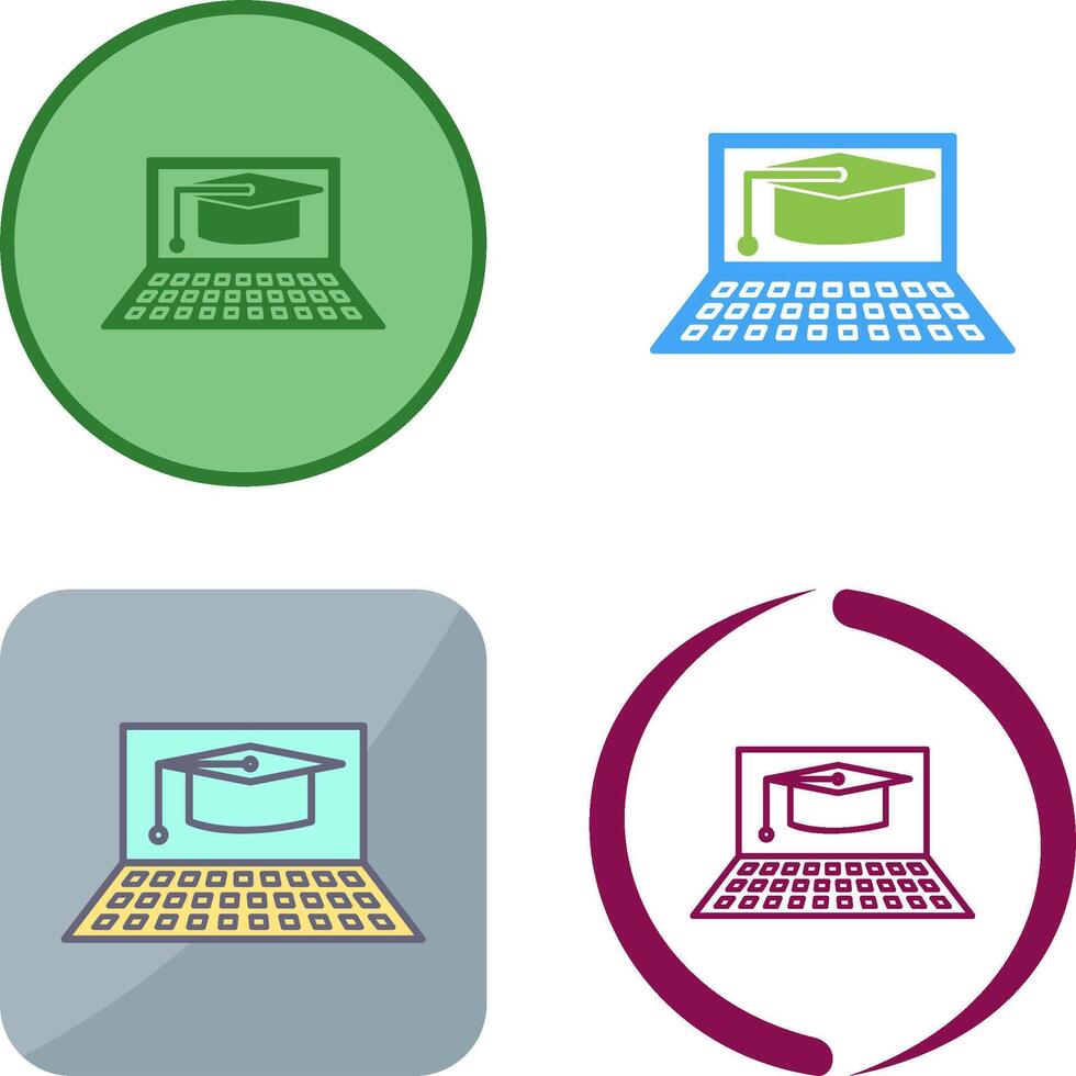 Unique Online Graduation Icon Design vector