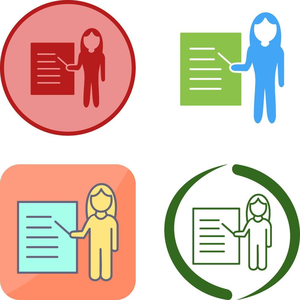 Unique Female Presenter Icon Design vector
