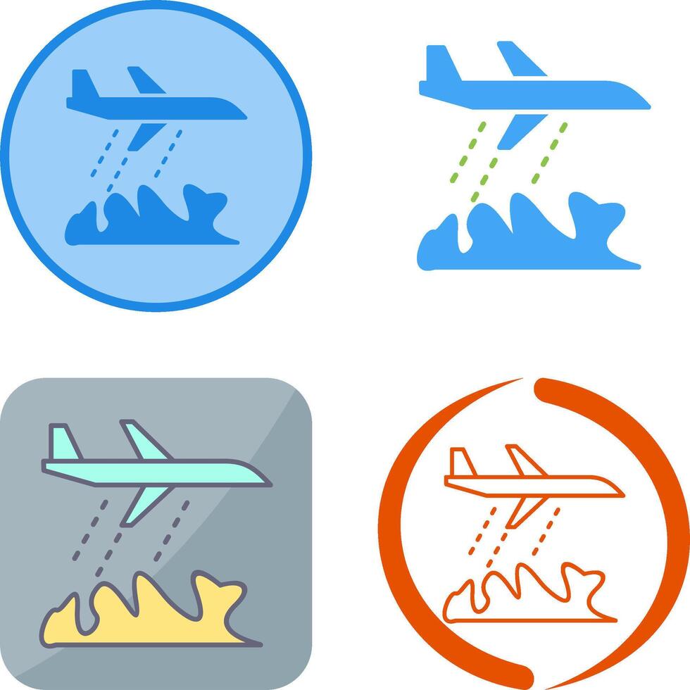 Unique Firefighter Plane Icon Design vector