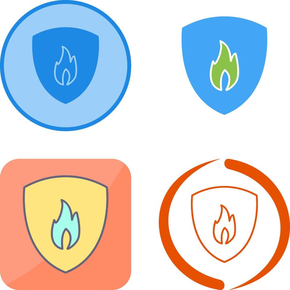 Unique Fire Shield Icon Design vector