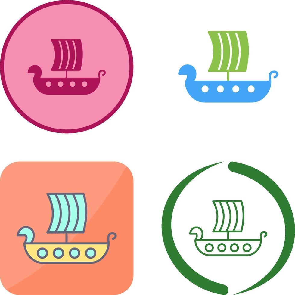 Viking Ship Icon Design vector