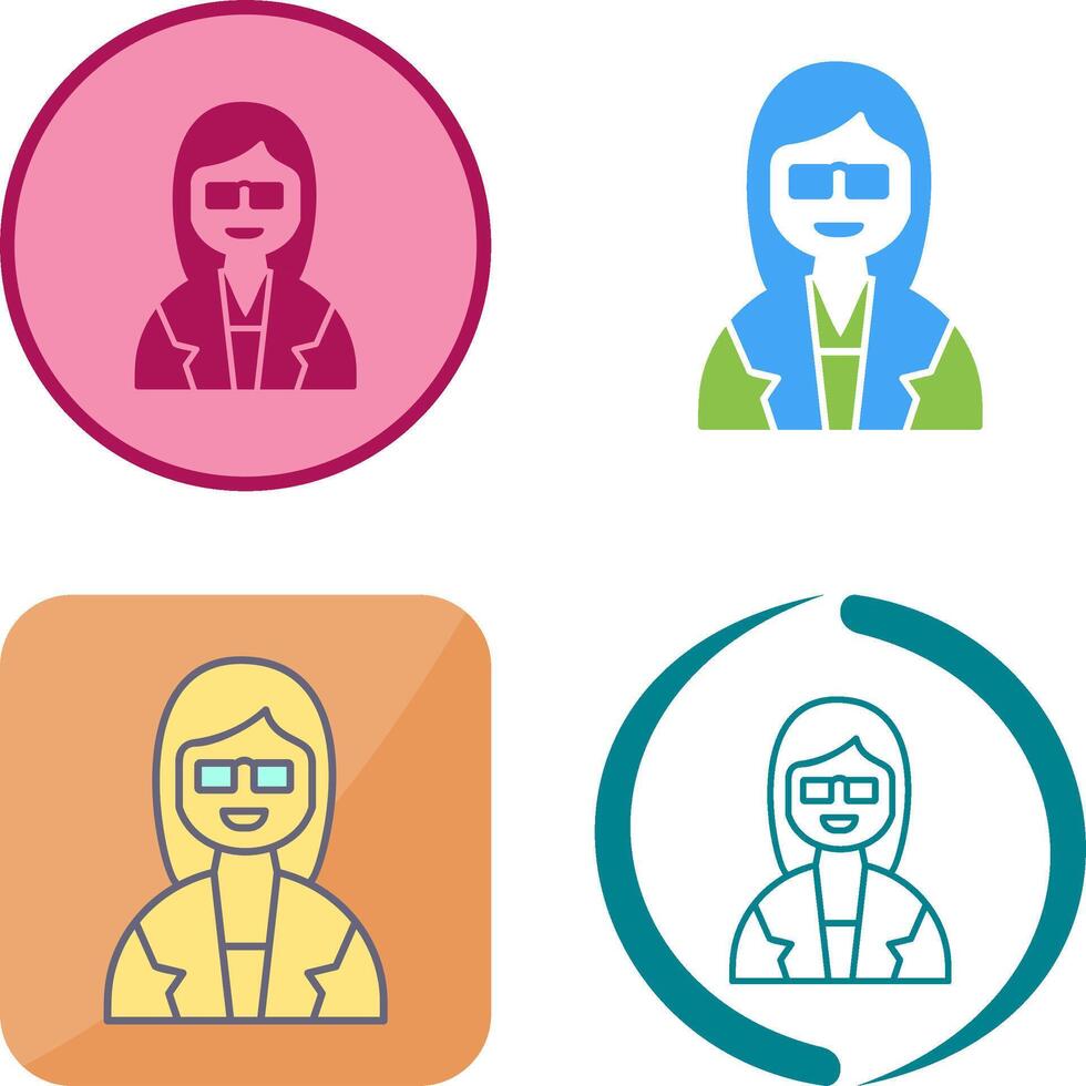 Unique Female Professor Icon Design vector