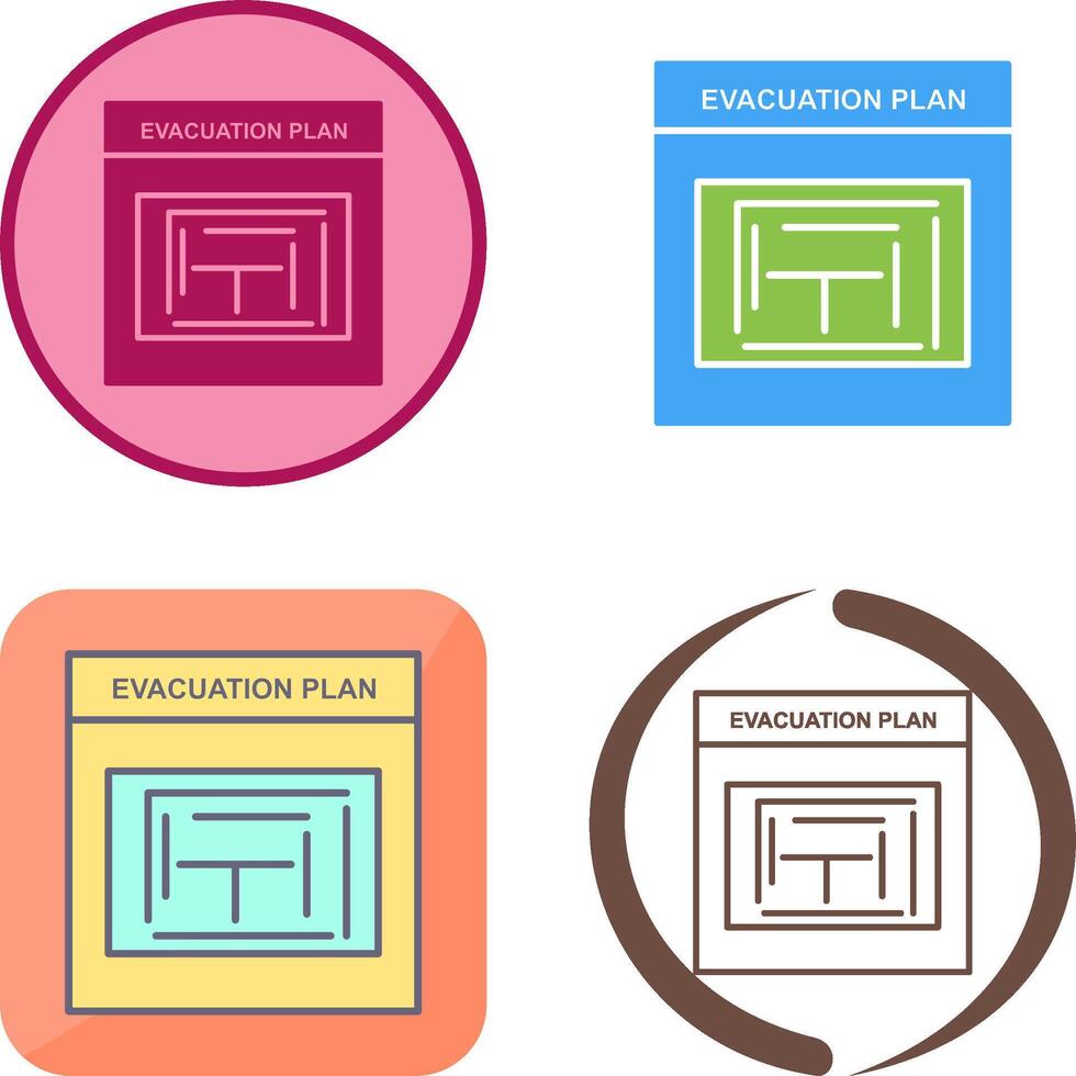 Evacuation Plan Icon Design vector