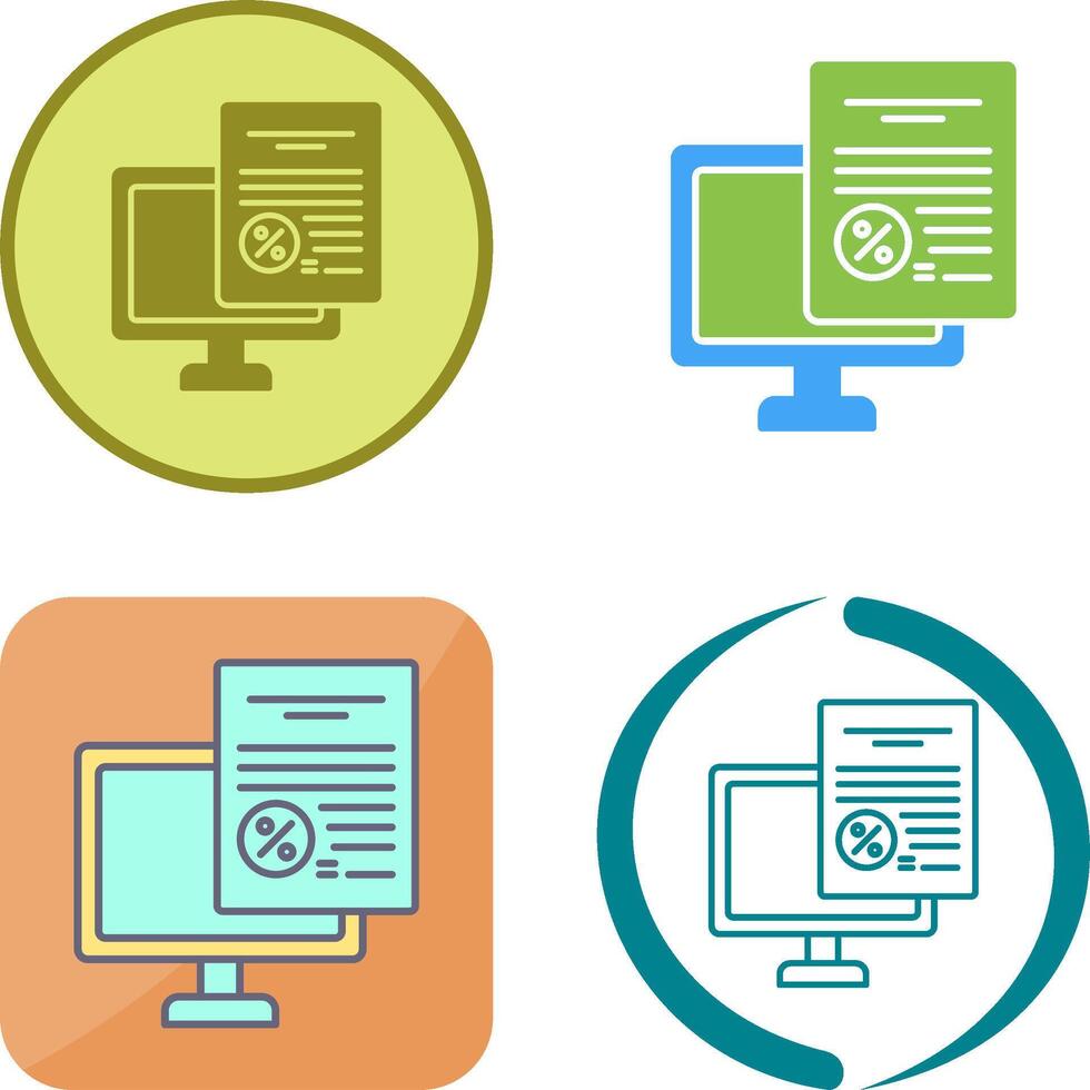 Online Tax Icon Design vector