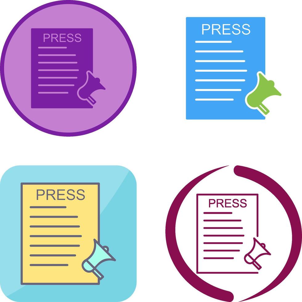 Unique Press Releases Icon Design vector