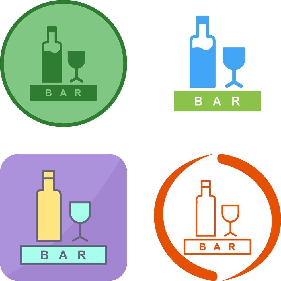 Unique Bar Sign Icon Design vector