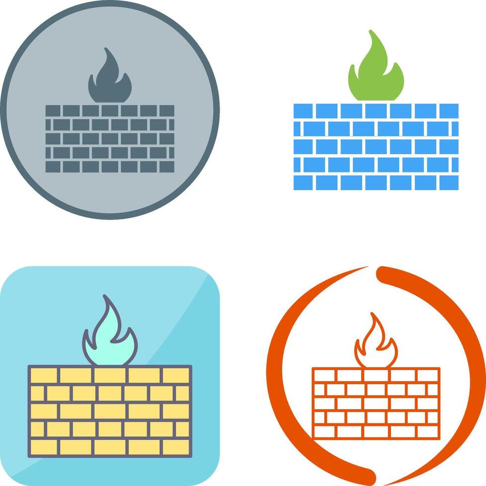Firewall Icon Design vector