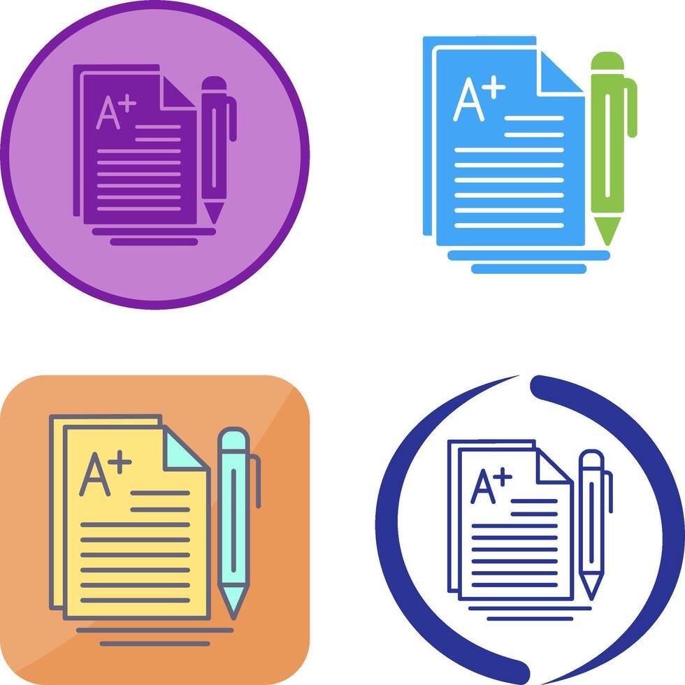 A Grade Icon Design vector
