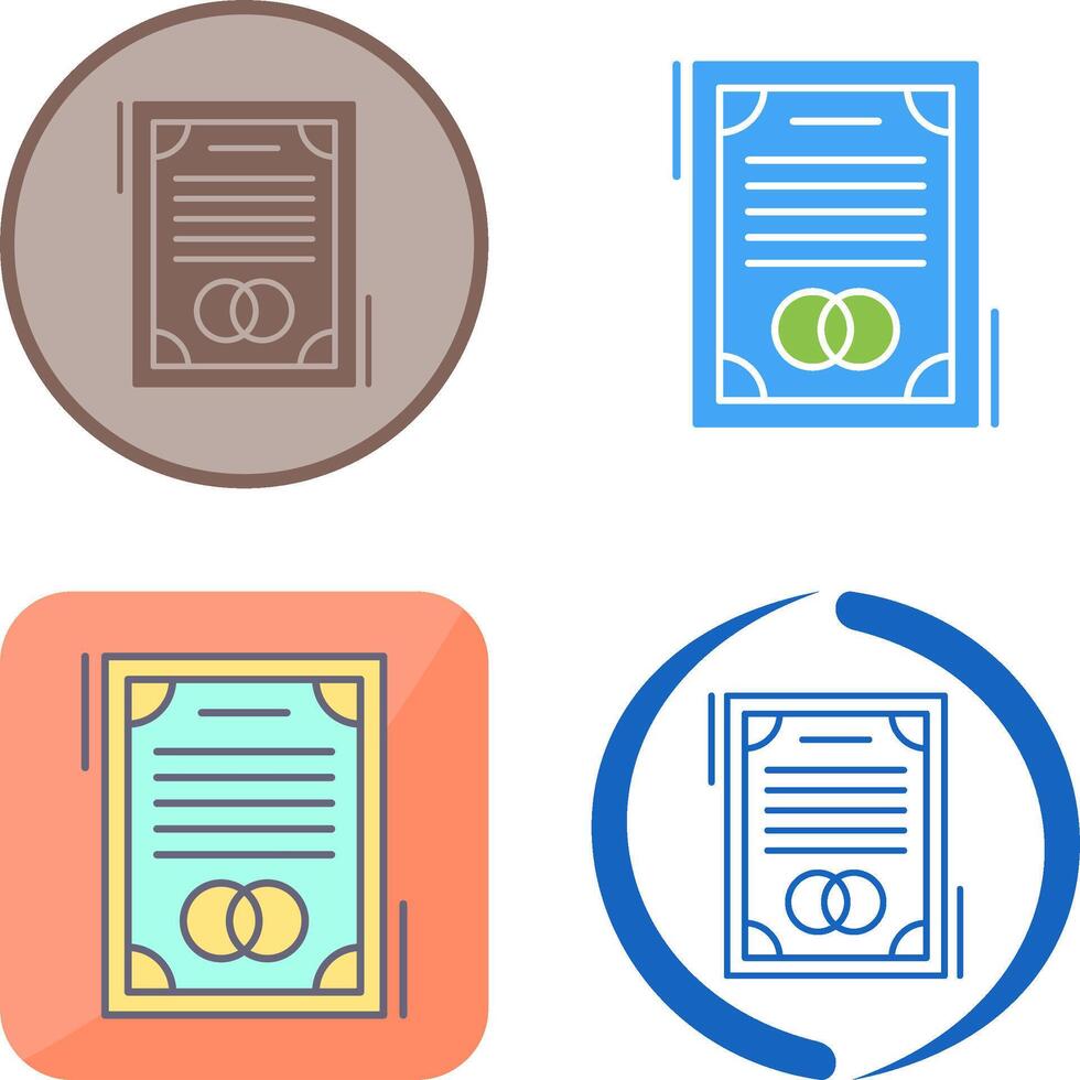 Wedding Contract Icon Design vector