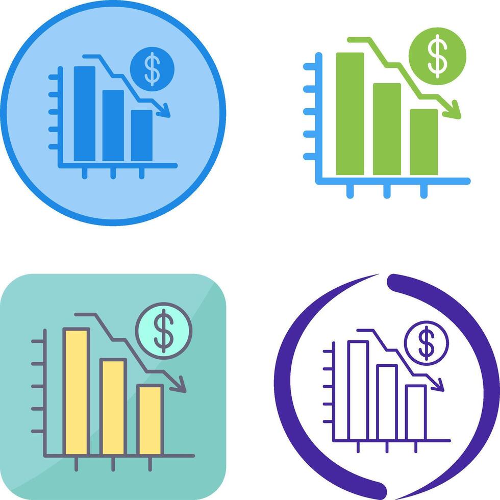 Chart Down Icon Design vector
