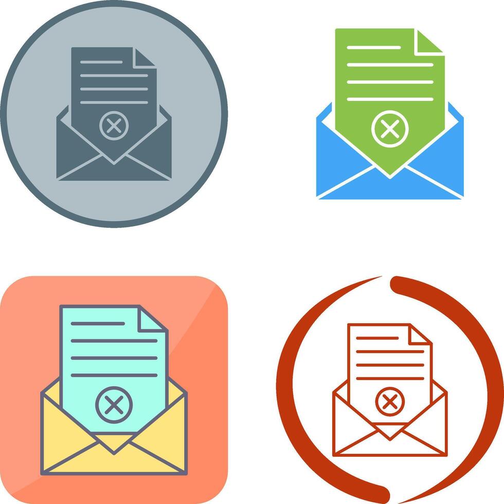 Rejection Of A Letter Icon Design vector